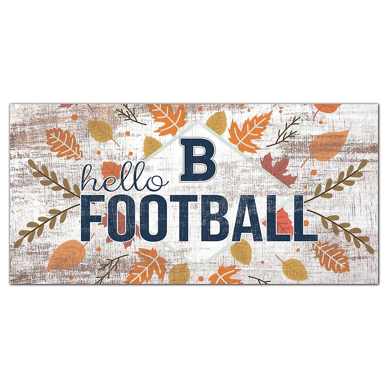 White Butler Bulldogs 6'' x 12'' Hello Football Wall Art