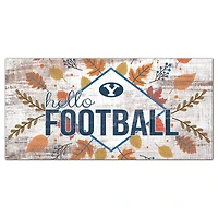 White BYU Cougars 6'' x 12'' Hello Football Wall Art