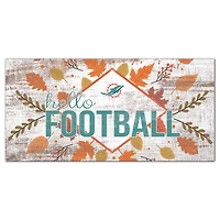 Miami Dolphins 6'' x 12'' Hello Football Wall Art