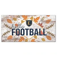 White ETSU Buccaneers 6'' x 12'' Hello Football Wall Art