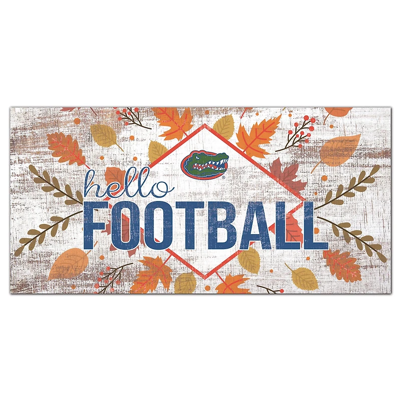White Florida Gators 6'' x 12'' Hello Football Wall Art