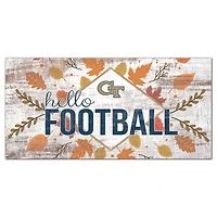 White Georgia Tech Yellow Jackets 6'' x 12'' Hello Football Wall Art