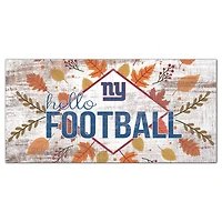 New York Giants 6'' x 12'' Hello Football Wall Art