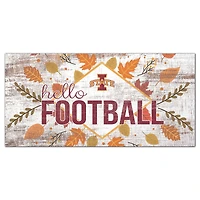 White Iowa State Cyclones 6'' x 12'' Hello Football Wall Art