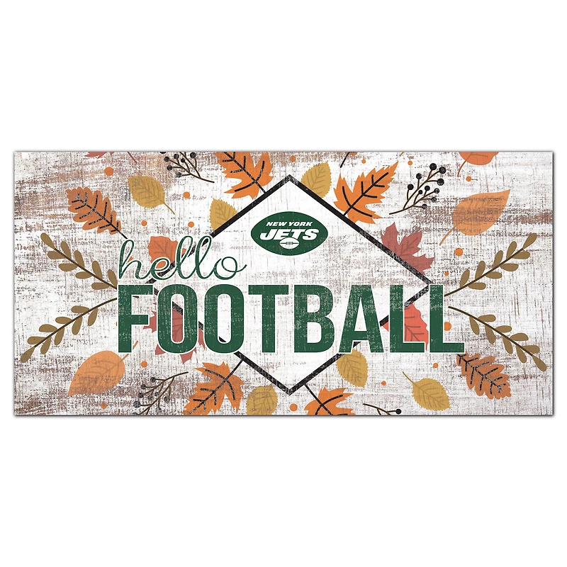 New York Jets 6'' x 12'' Hello Football Wall Art