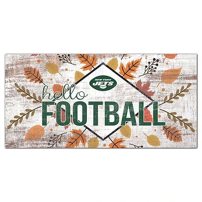 New York Jets 6'' x 12'' Hello Football Wall Art