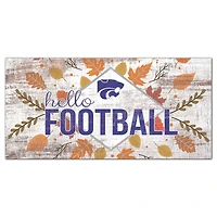 White Kansas State Wildcats 6'' x 12'' Hello Football Wall Art