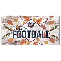 White Liberty Flames 6'' x 12'' Hello Football Wall Art
