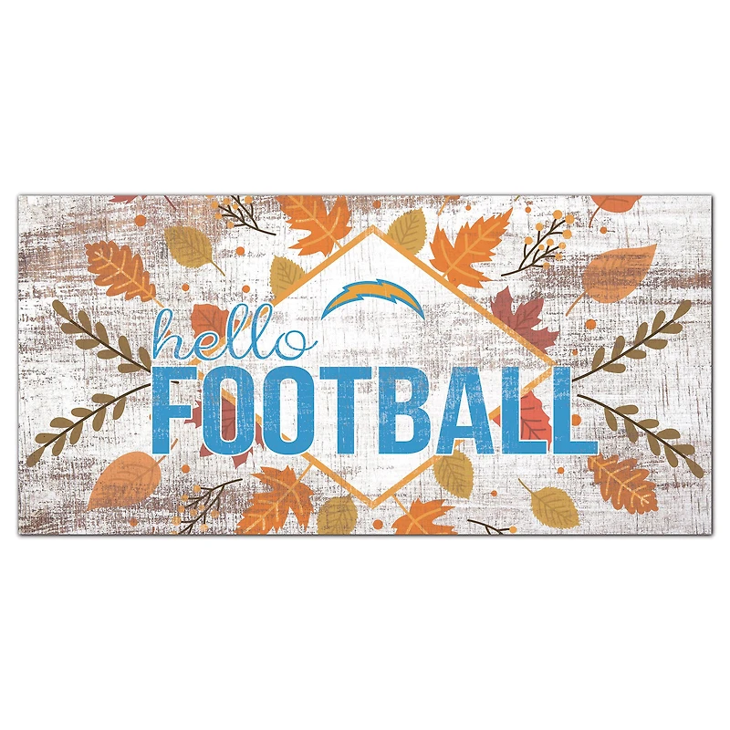 Los Angeles Chargers 6'' x 12'' Hello Football Wall Art
