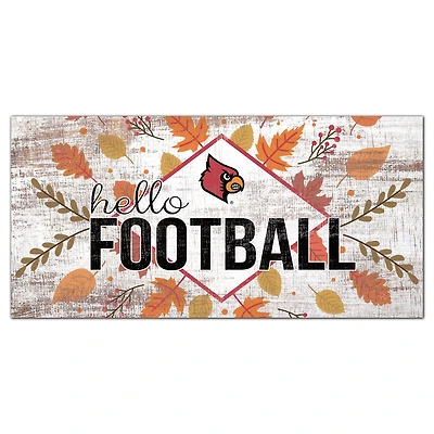 White Louisville Cardinals 6'' x 12'' Hello Football Wall Art