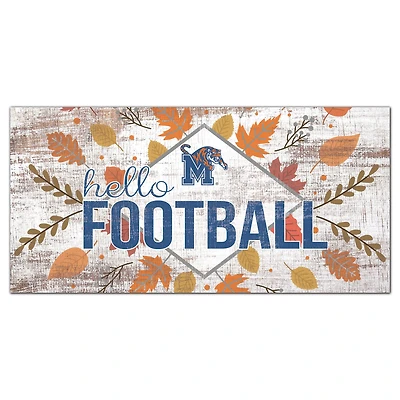 White Memphis Tigers 6'' x 12'' Hello Football Wall Art