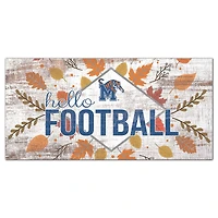 White Memphis Tigers 6'' x 12'' Hello Football Wall Art