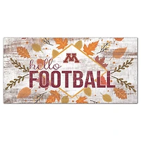 White Minnesota Golden Gophers 6'' x 12'' Hello Football Wall Art