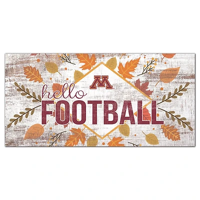 White Minnesota Golden Gophers 6'' x 12'' Hello Football Wall Art