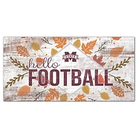 White Mississippi State Bulldogs 6'' x 12'' Hello Football Wall Art
