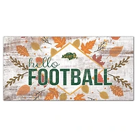 White NDSU Bison 6'' x 12'' Hello Football Wall Art
