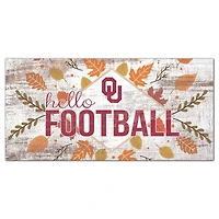 White Oklahoma Sooners 6'' x 12'' Hello Football Wall Art