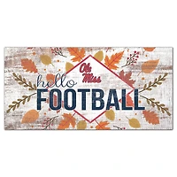 White Ole Miss Rebels 6'' x 12'' Hello Football Wall Art