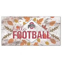 White Ohio State Buckeyes 6'' x 12'' Hello Football Wall Art
