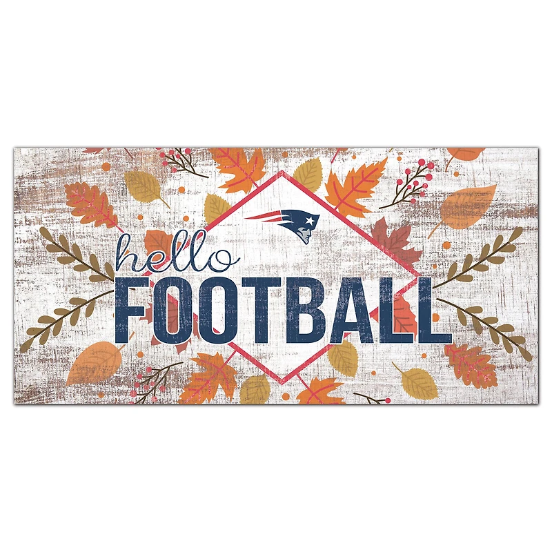 New England Patriots 6'' x 12'' Hello Football Wall Art