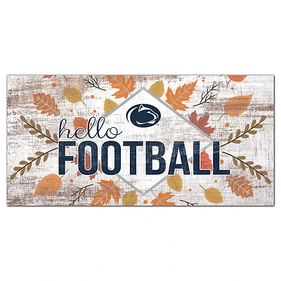 White Penn State Nittany Lions 6'' x 12'' Hello Football Wall Art