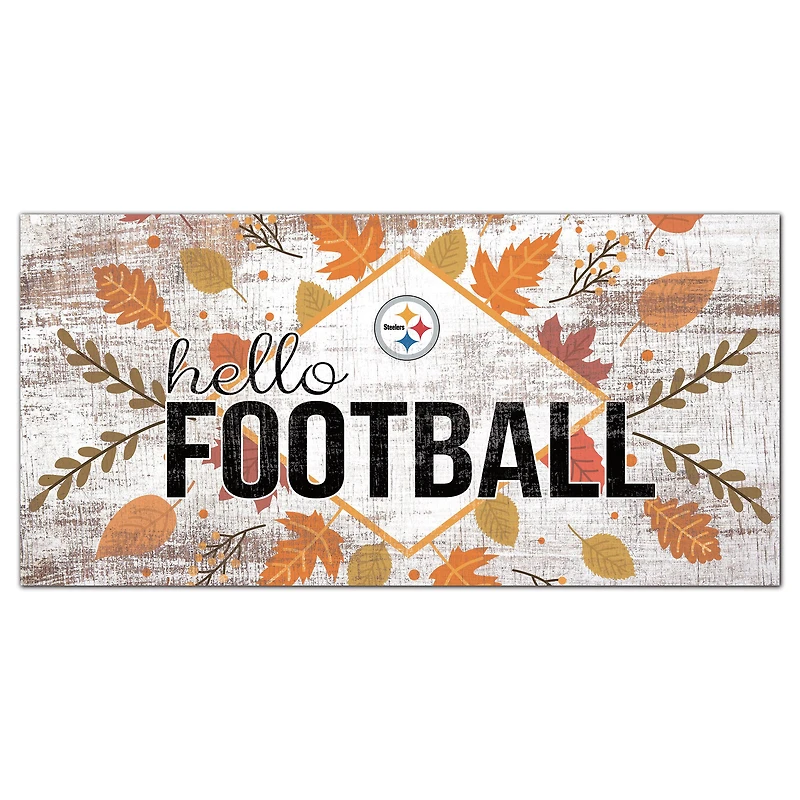Pittsburgh Steelers 6'' x 12'' Hello Football Wall Art