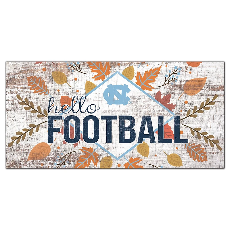North Carolina Tar Heels 6'' x 12'' Hello Football Wall Art