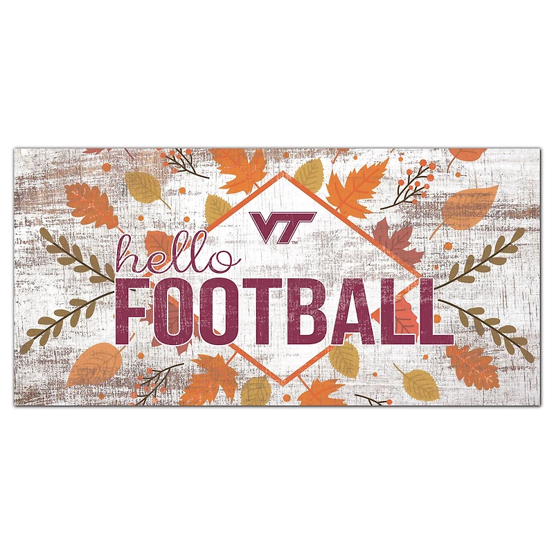 Virginia Tech Hokies 6'' x 12'' Hello Football Wall Art