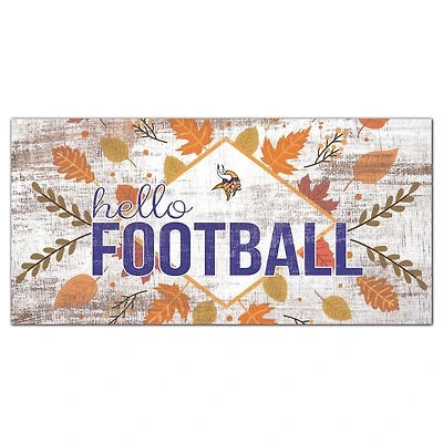 Minnesota Vikings 6'' x 12'' Hello Football Wall Art