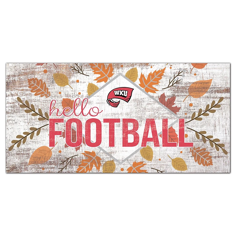 Western Kentucky Hilltoppers 6'' x 12'' Hello Football Wall Art