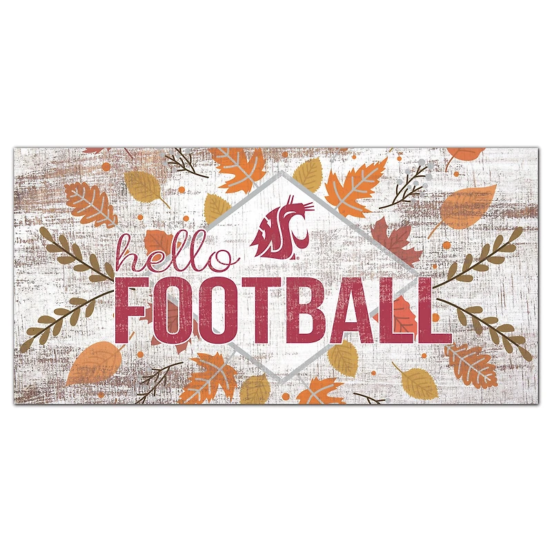Washington State Cougars 6'' x 12'' Hello Football Wall Art
