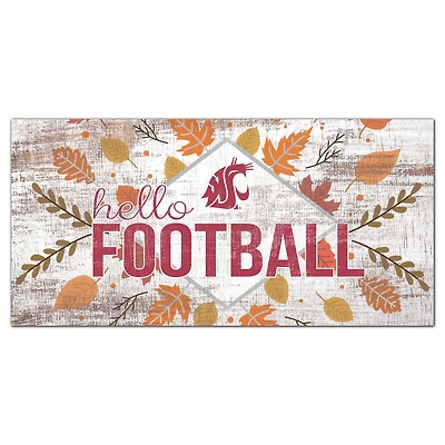 Washington State Cougars 6'' x 12'' Hello Football Wall Art