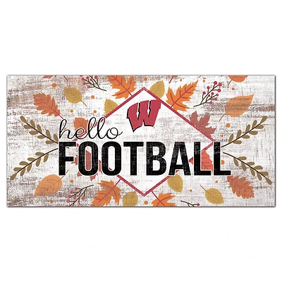 Wisconsin Badgers 6'' x 12'' Hello Football Wall Art