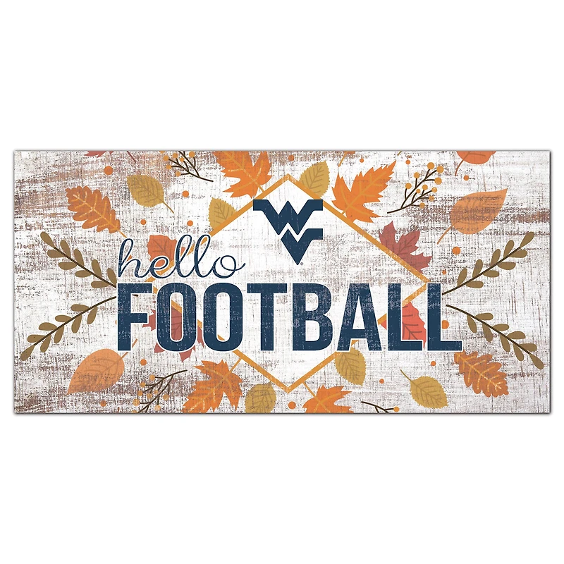 West Virginia Mountaineers 6'' x 12'' Hello Football Wall Art