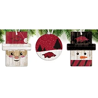 Arkansas Razorbacks 3-Pack Ornament Set