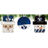 BYU Cougars 3-Pack Ornament Set