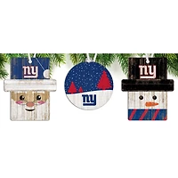 New York Giants 3-Pack Ornament Set