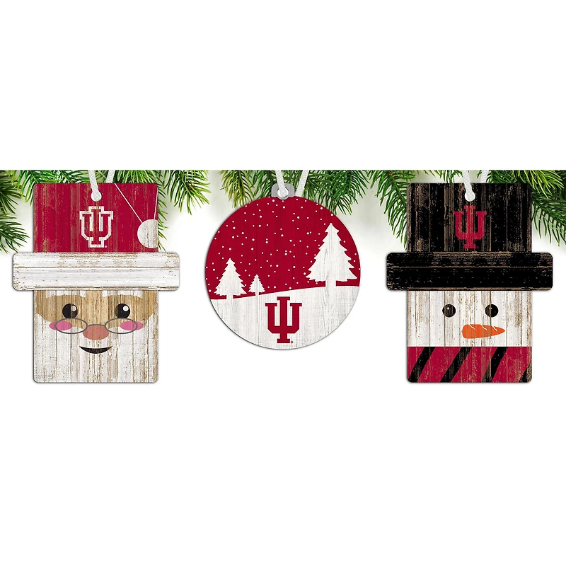Indiana Hoosiers 3-Pack Ornament Set