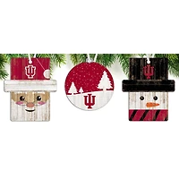 Indiana Hoosiers 3-Pack Ornament Set