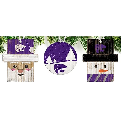 Kansas State Wildcats 3-Pack Ornament Set