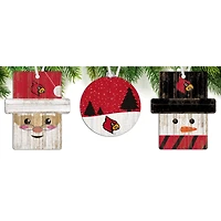 Louisville Cardinals 3-Pack Ornament Set