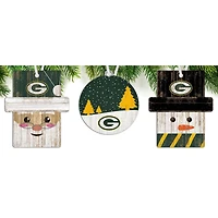 Green Bay Packers 3-Pack Ornament Set