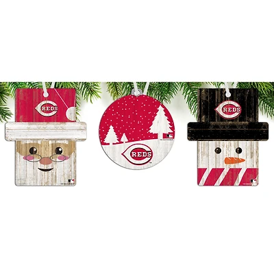 Cincinnati Reds 3-Pack Ornament Set