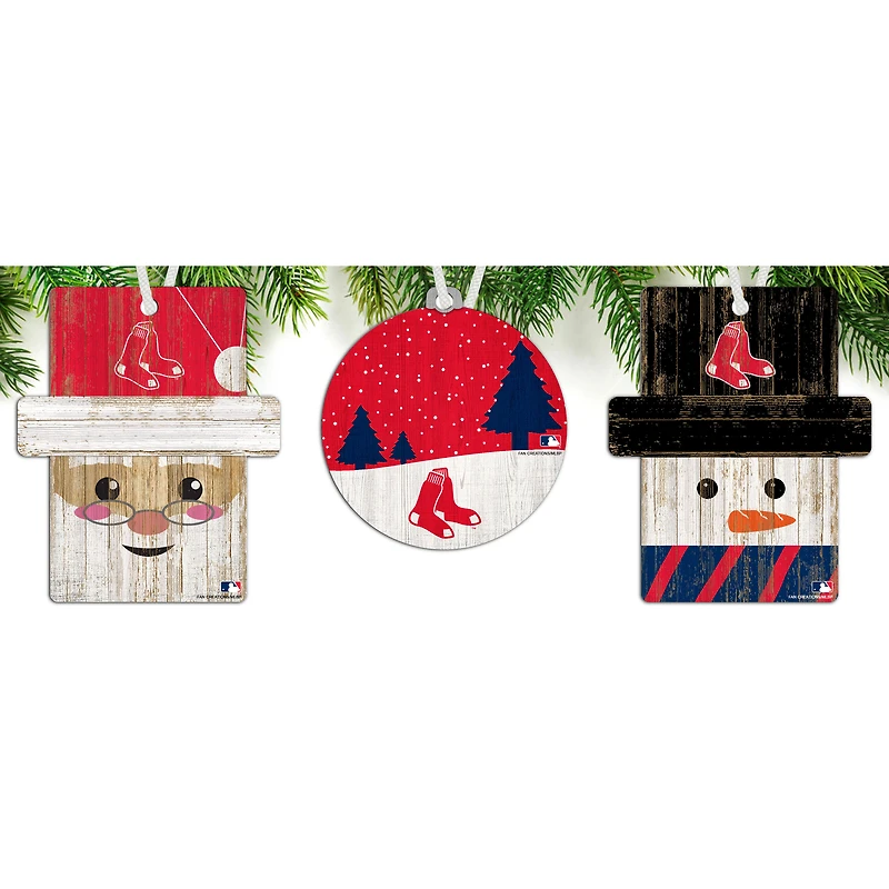 Boston Red Sox 3-Pack Ornament Set