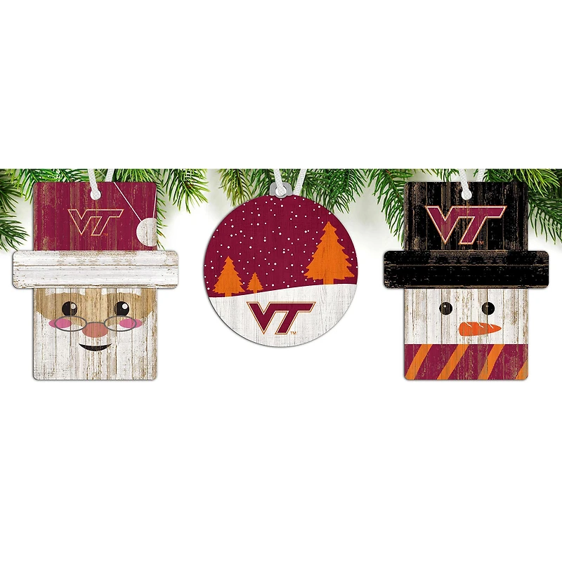 Virginia Tech Hokies 3-Pack Ornament Set