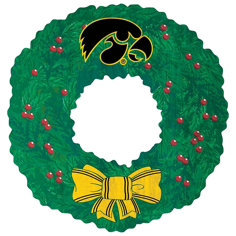 Iowa Hawkeyes 16'' Team Wreath Sign