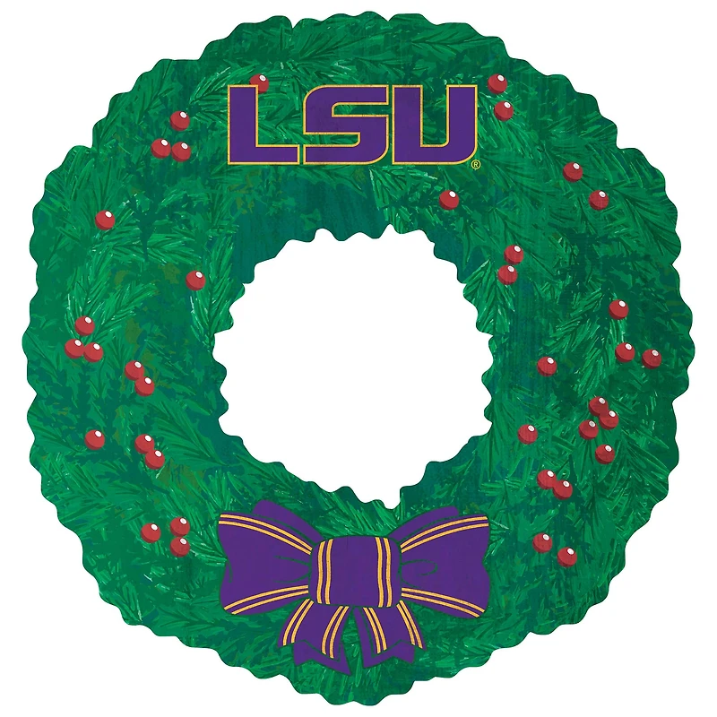LSU Tigers 16'' Team Wreath Sign