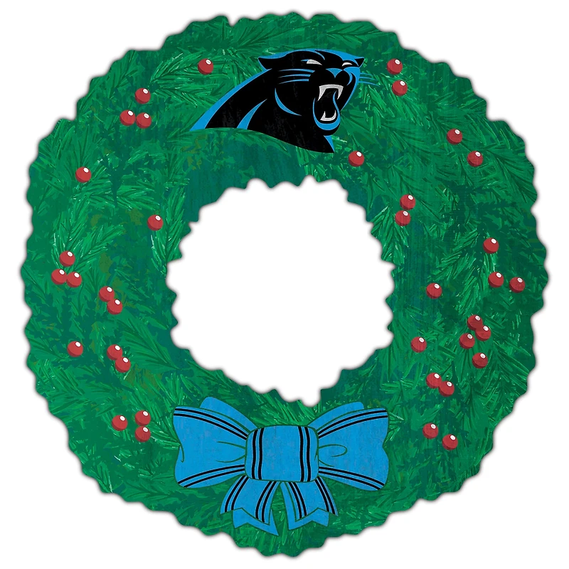 Carolina Panthers 16'' Team Wreath Sign