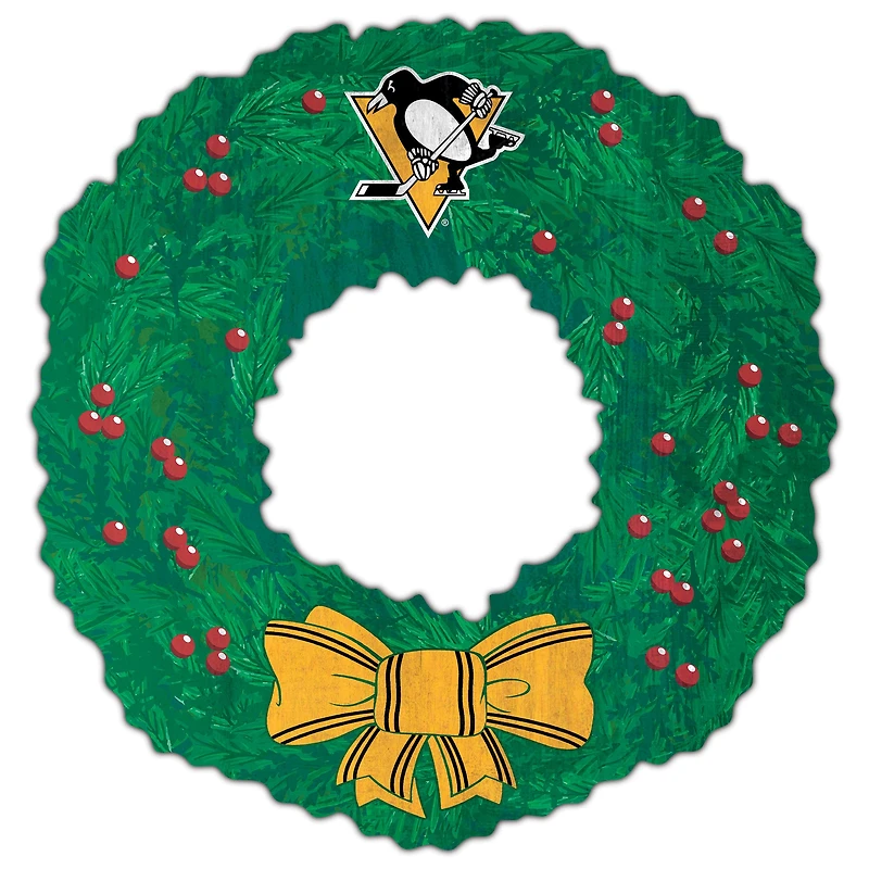 Pittsburgh Penguins 16'' Team Wreath Sign