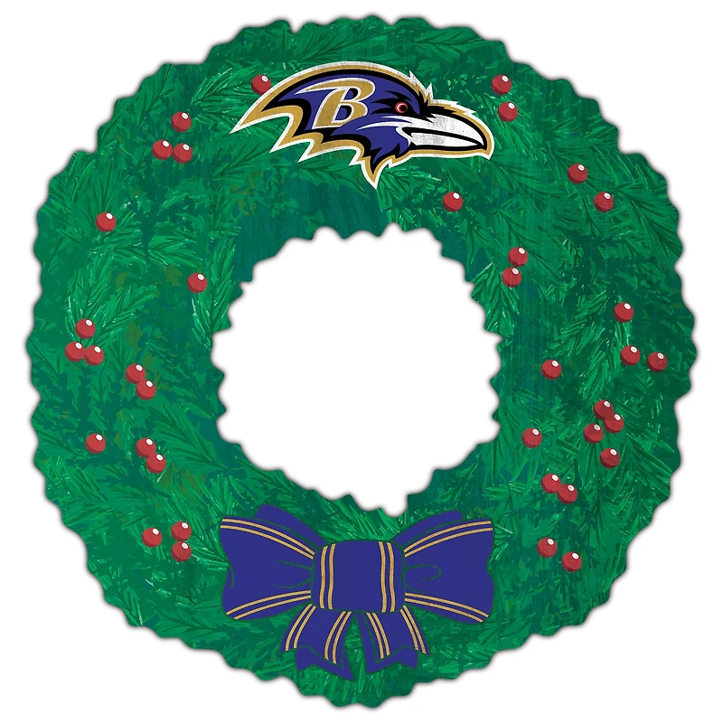 Baltimore Ravens 16'' Team Wreath Sign
